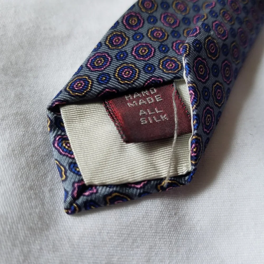 HARBOUR CLUB 100% SILK NECKTIE MENS BLUE